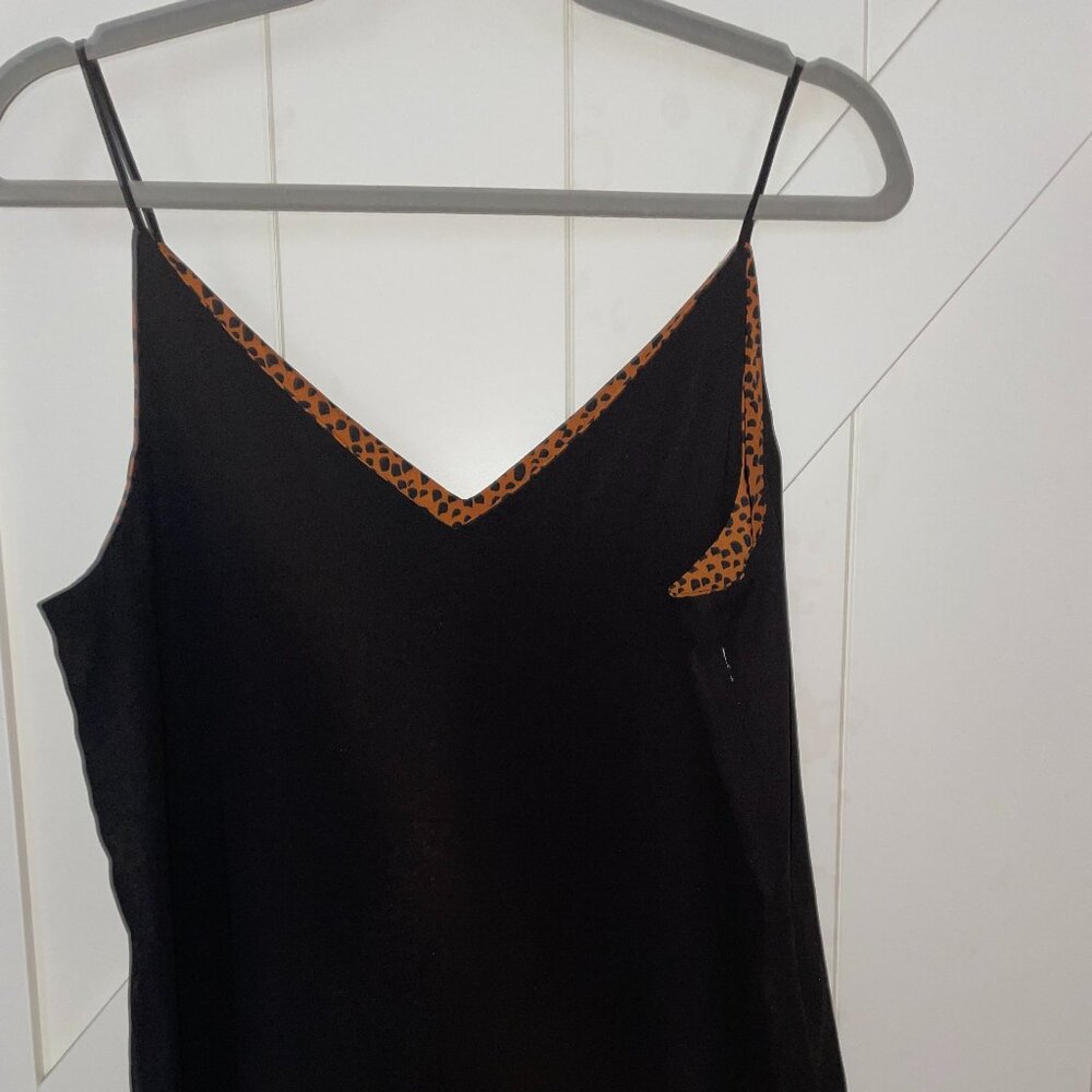 Express Cami Tank Top Sleeveless V-neck Reversible Black Brown Womens M 8-10